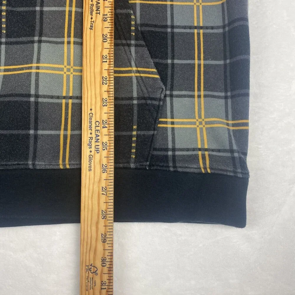 Jordan Hoodie and Sweatpant Set Mens  Extra Large Black Gold Plaid Logo Casual